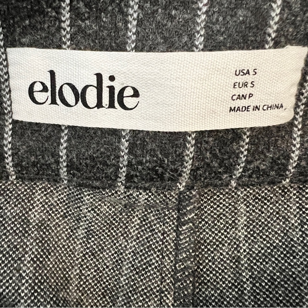 Elodie Pinstripe Wide Leg Trousers | Gray & White | Tailored Fit | Size Small - Picture 6 of 13